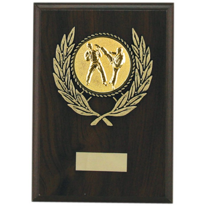 Budget martial arts wooden plaque 7'' - choice of sports centre 
